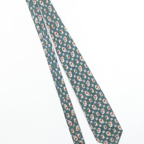 Burton Menswear Green Floral Pure Silk Tie for Men One Size