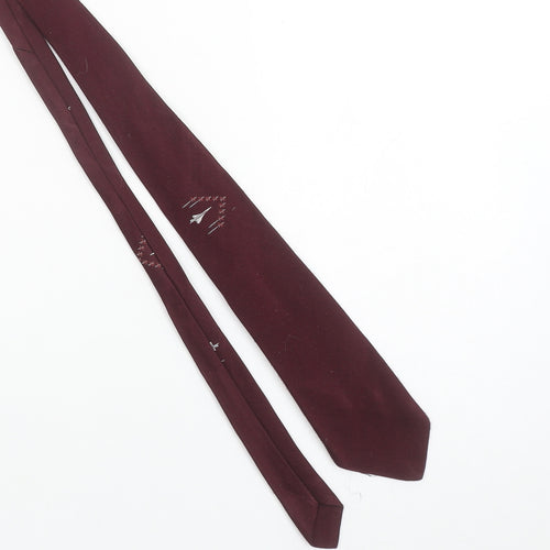 Alan Bright Men’s Burgundy Polyester Tie with Jet Pattern – One Size