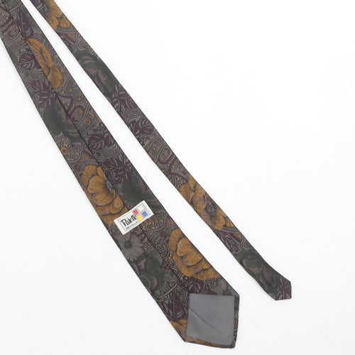 Palette Men's Brown Floral Paisley Silk Tie Made in England 176cm