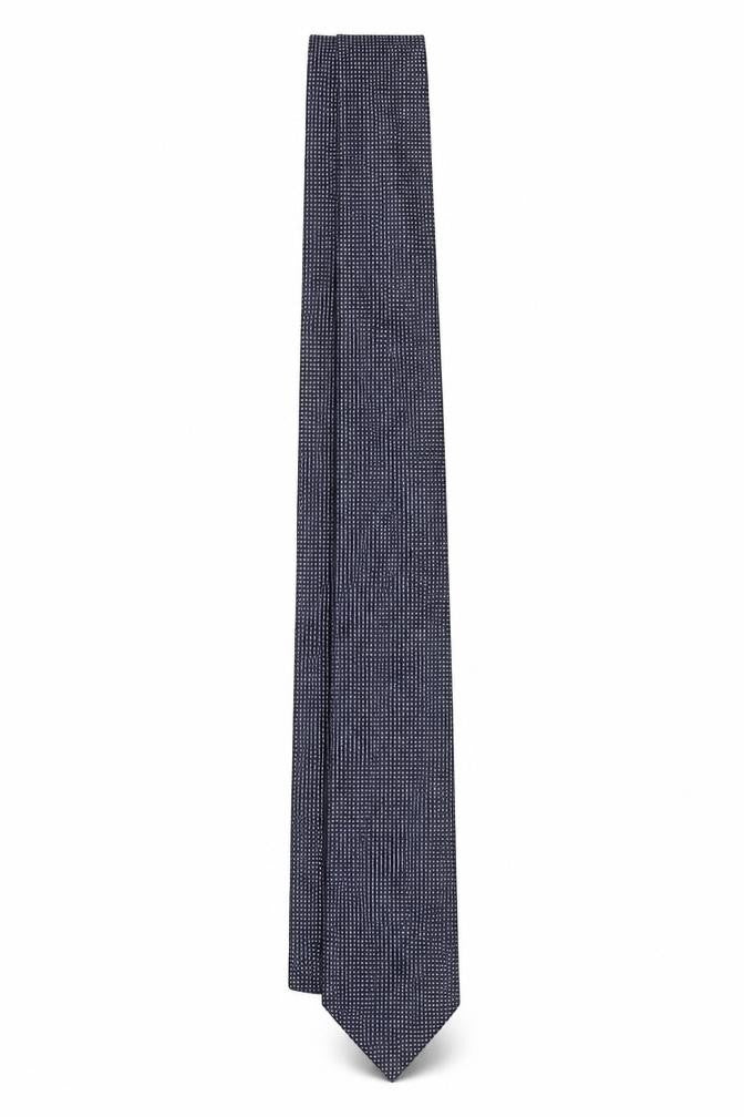 The Savile Row Company Men’s Blue Geometric 100% Silk Slim Tie