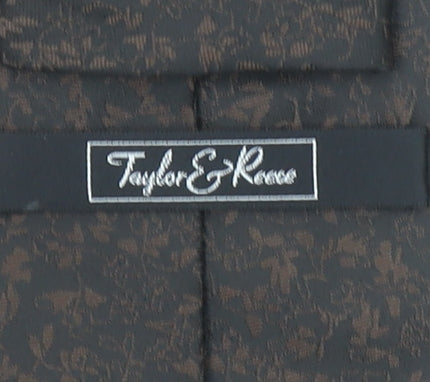 Taylor & Reece Men’s Brown Floral Slim Tie 176 Polyester Elegant Style