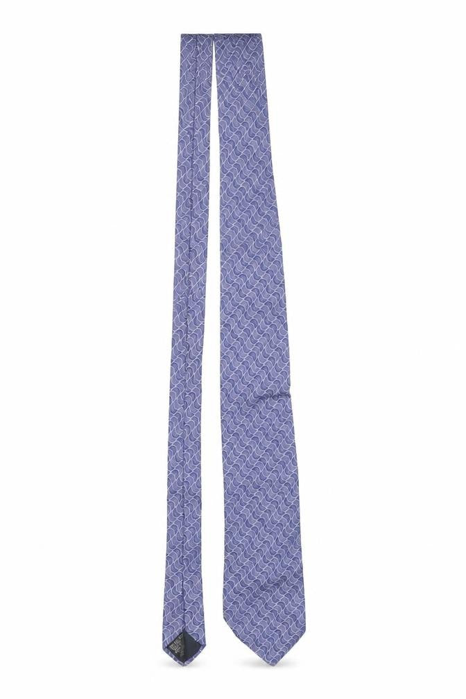 Front view of Chatsworth by Reko Men's Blue Patterned Silk Tie Made in Italy