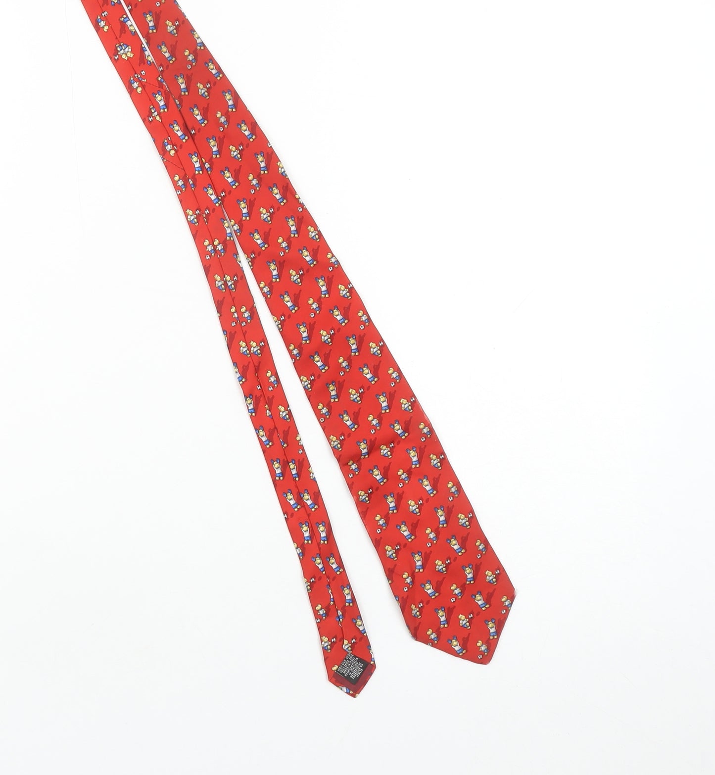 Beaufort Men’s Red Cartoon Football Silk Tie Made in Italy
