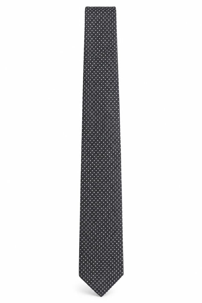 Front view of Marks & Spencer St Michael Men's Navy Polka Dot Silk Tie