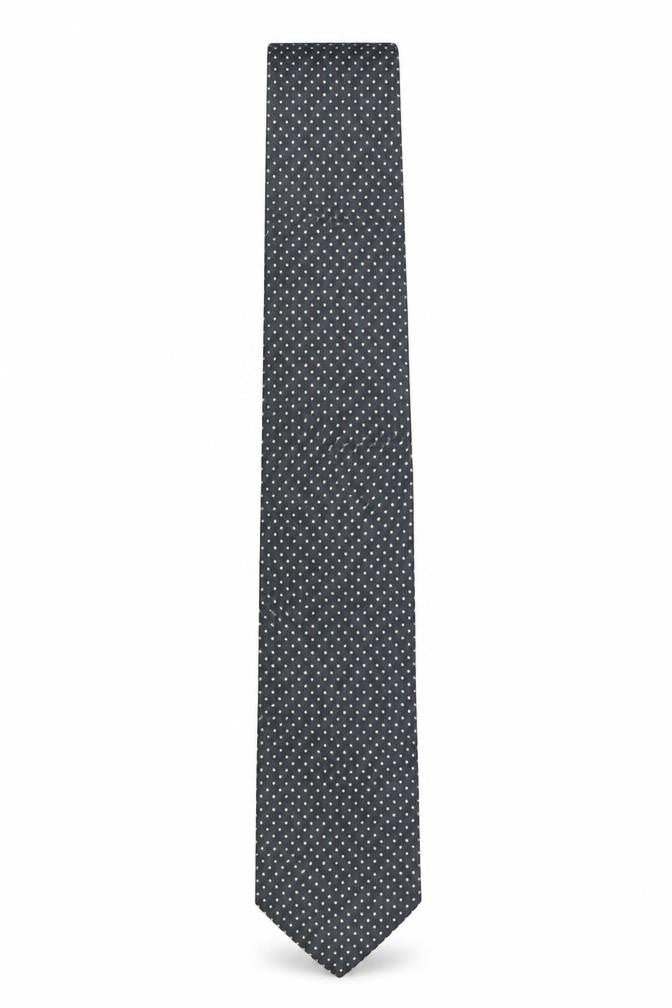 Front view of Marks & Spencer St Michael Men's Navy Gold Polka Dot Silk Tie