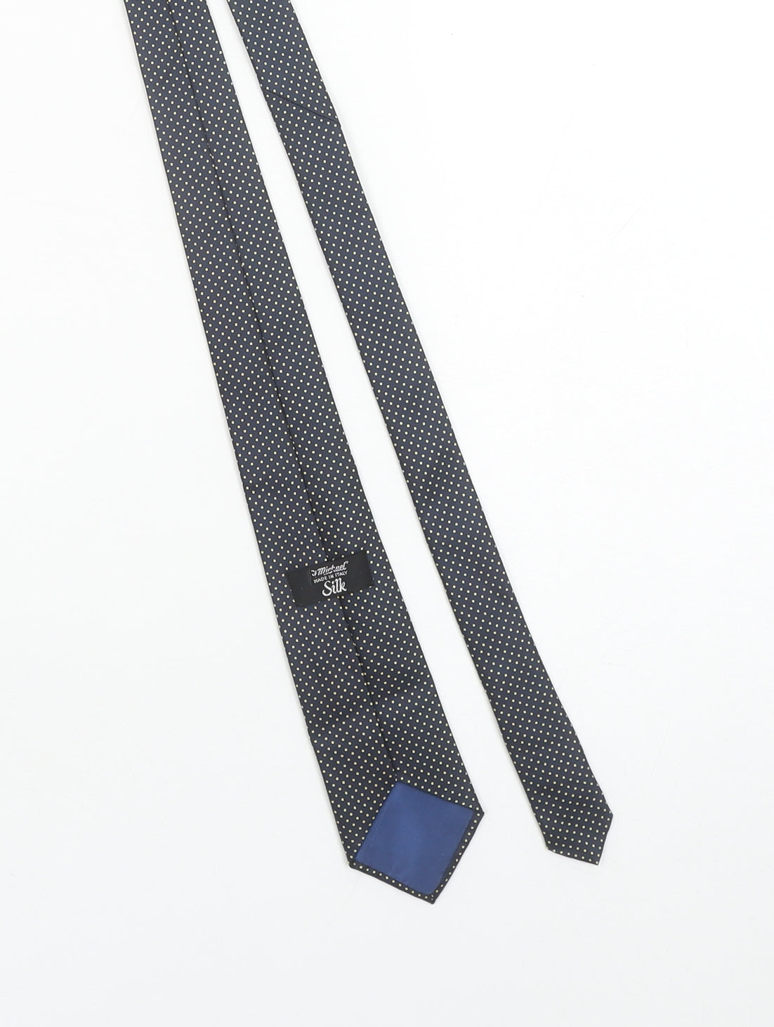 Marks and Spencer St Michael Men's Navy Gold Polka Dot Silk Tie