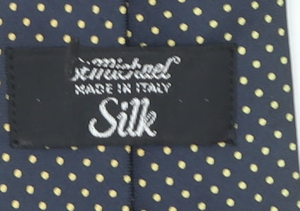 Marks and Spencer St Michael Men's Navy Gold Polka Dot Silk Tie