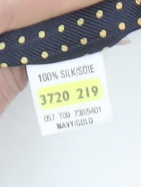 Marks and Spencer St Michael Men's Navy Gold Polka Dot Silk Tie