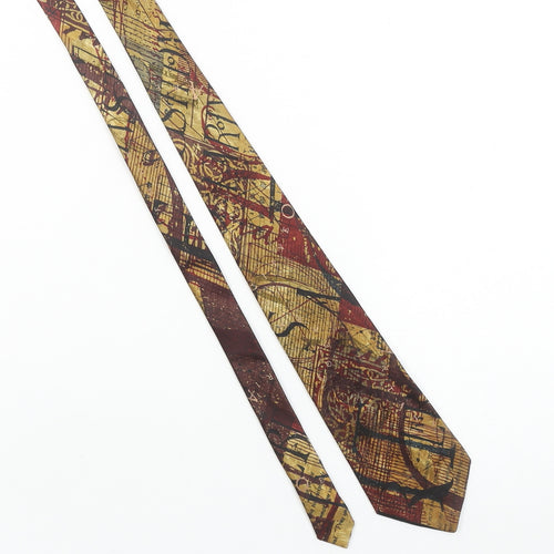 Neil Bottle Men's Bronze Abstract Silk Slim Tie One Size