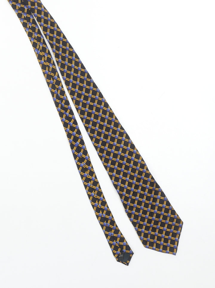 Principles for Men Blue and Yellow Geometric Silk Tie