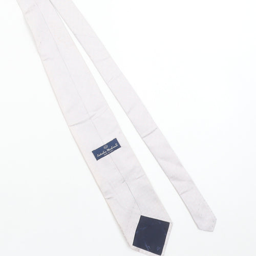 Salvatore Marforio Men's Ivory Silk Geometric Tie Made in Italy