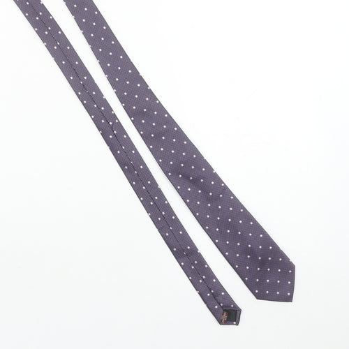 Brook Taverner Men's Blue Silk Polka Dot Slim Tie