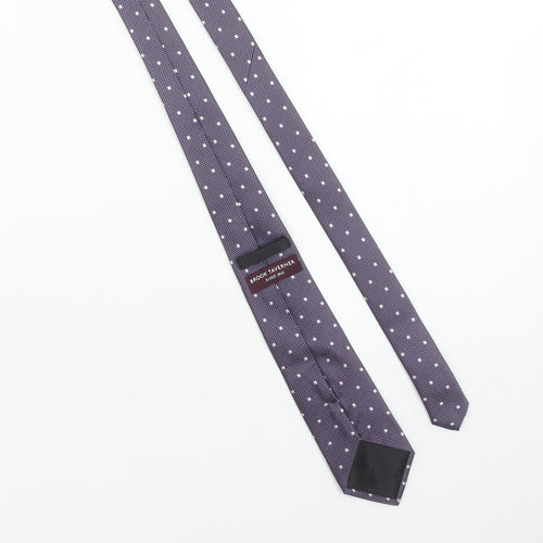 Brook Taverner Men's Blue Silk Polka Dot Slim Tie