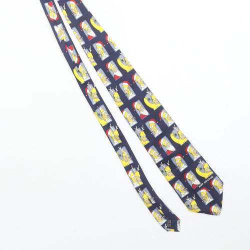 The Simpsons Men's Blue Christmas Tie 100% Silk Cartoon Design