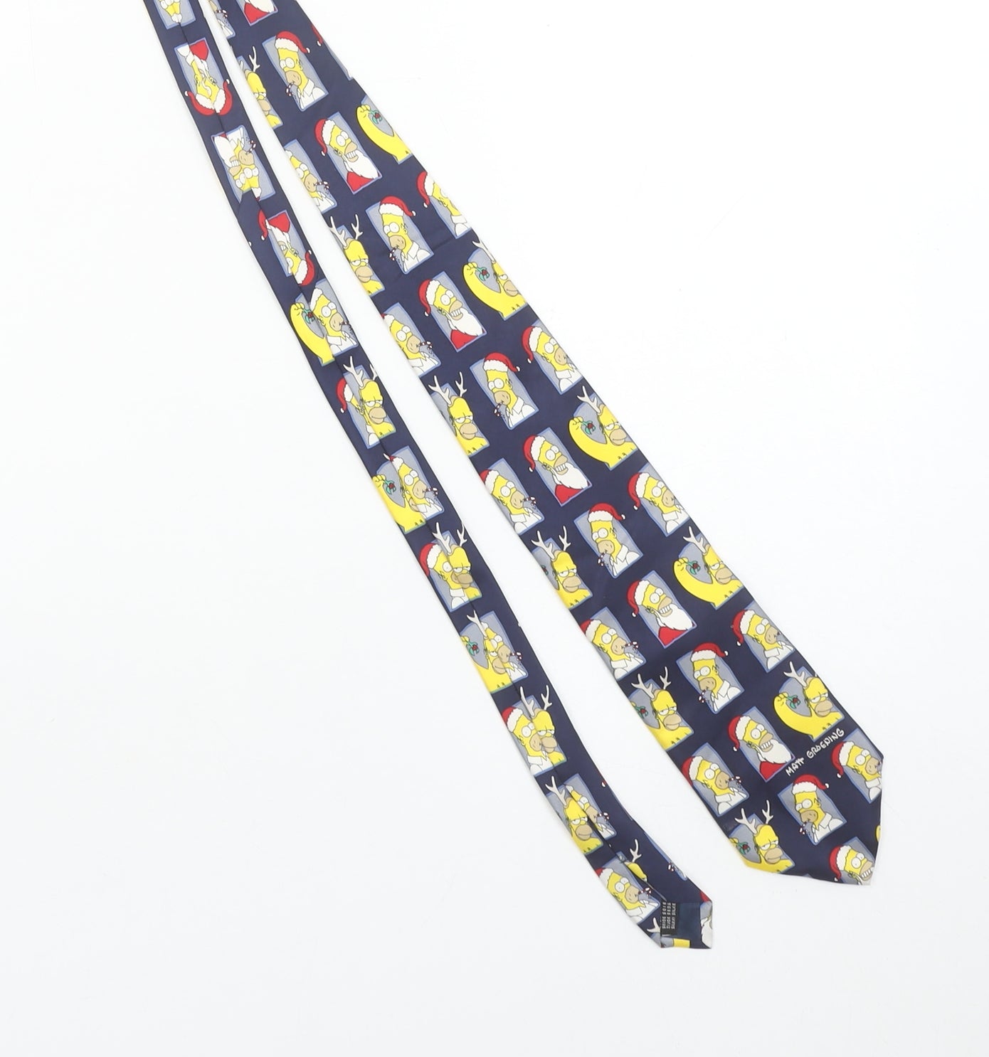 The Simpsons Men's Blue Christmas Tie 100% Silk Cartoon Design