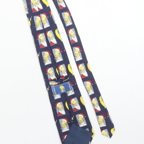 The Simpsons Men's Blue Christmas Tie 100% Silk Cartoon Design