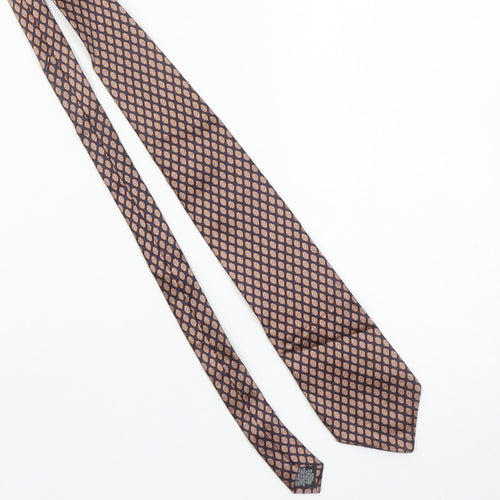 Beaufort by Le Rack Men's Blue Silk Geometric Pattern Tie Made in Italy