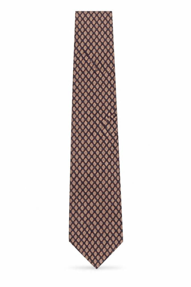 Beaufort by Le Rack Men's Blue Silk Geometric Pattern Tie Made in Italy