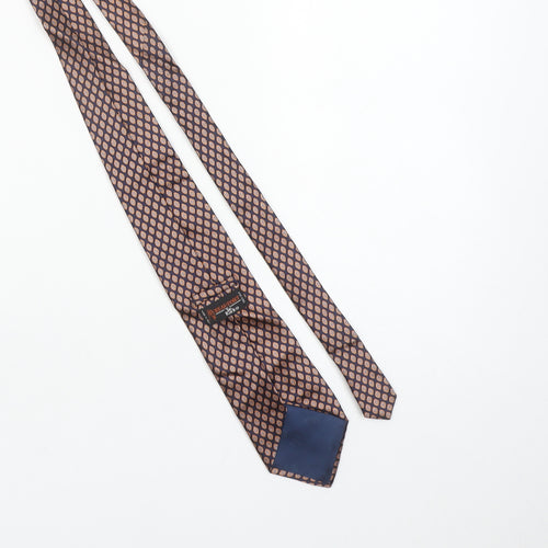 Beaufort by Le Rack Men's Blue Silk Geometric Pattern Tie Made in Italy