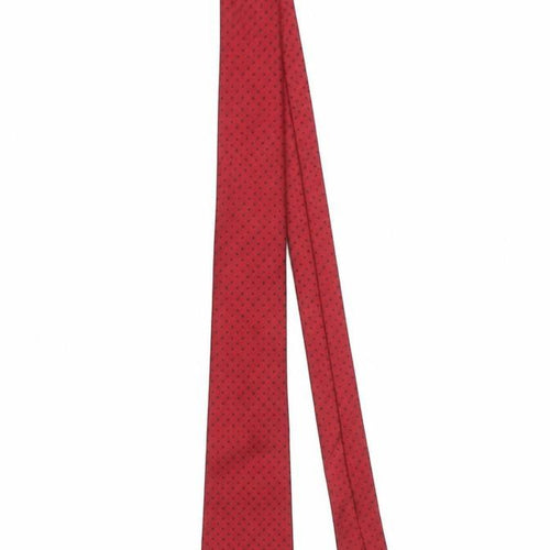 James Meade Men's Red Polka Dot Pure Silk Tie Made in Britain