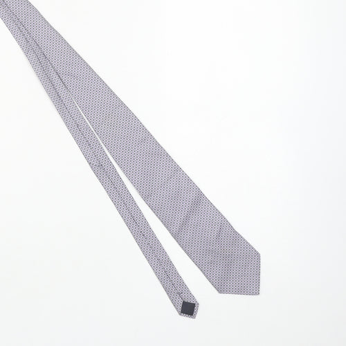 Eddy Taylor Men's Purple Geometric Slim Silk Tie