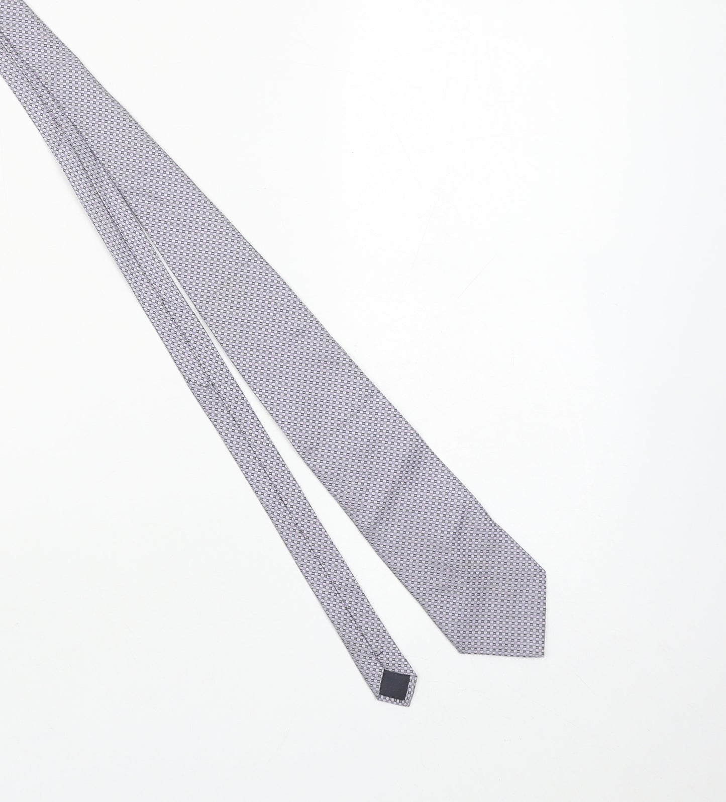 Eddy Taylor Men's Purple Geometric Slim Silk Tie