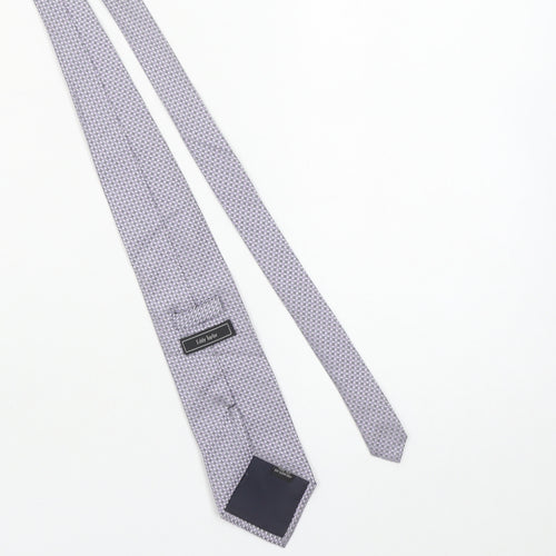 Eddy Taylor Men's Purple Geometric Slim Silk Tie