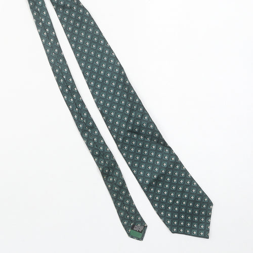Angelo Bosani Men's Green Geometric Silk Tie Made in Italy One Size