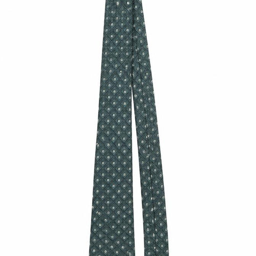 Angelo Bosani Men's Green Geometric Silk Tie Made in Italy One Size