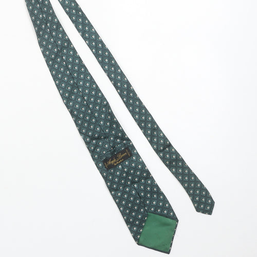 Angelo Bosani Men's Green Geometric Silk Tie Made in Italy One Size