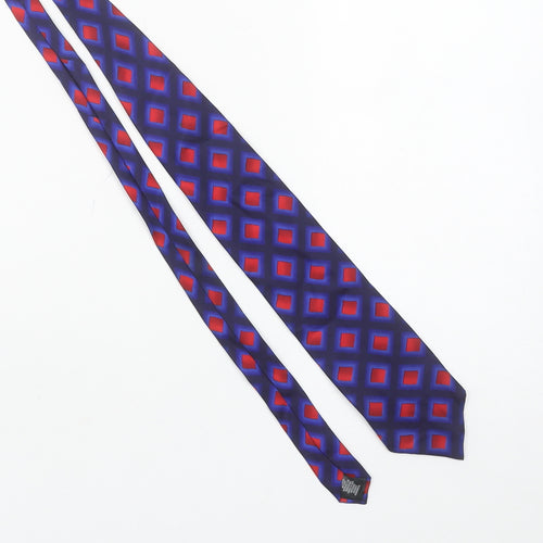 Marks and Spencer Men's Navy Red Geometric Silk Tie One Size