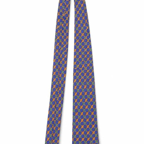 Charles Tyrwhitt Men's Blue Geometric Silk Tie Made in England One Size