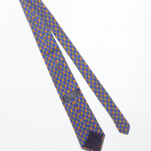 Charles Tyrwhitt Men's Blue Geometric Silk Tie Made in England One Size