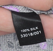 Alexandre of England Men's Grey Floral Silk Designer Tie