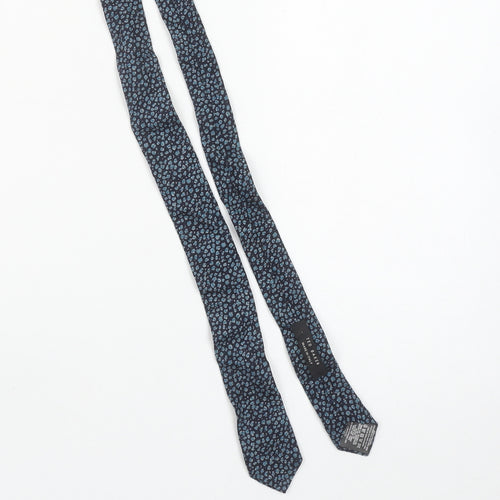 Ted Baker Men's Blue Patterned Wool Slim Tie Made in Italy One Size