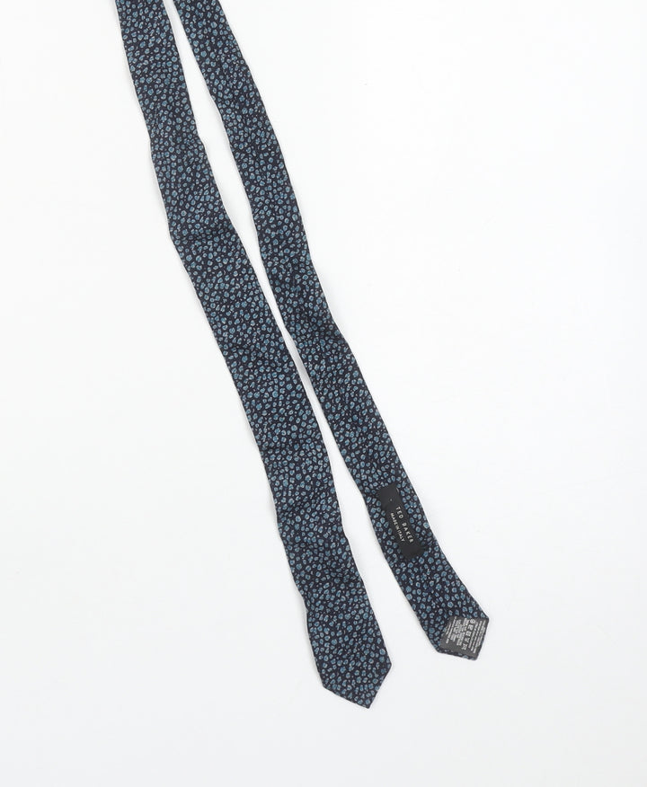 Ted Baker Men's Blue Patterned Wool Slim Tie Made in Italy One Size