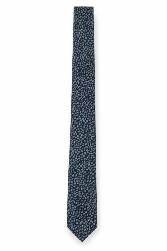 Ted Baker Men's Blue Patterned Wool Slim Tie Made in Italy One Size
