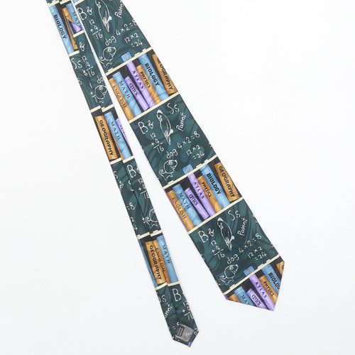 The Tie Studio London Men's Green School Theme Handmade Tie One Size