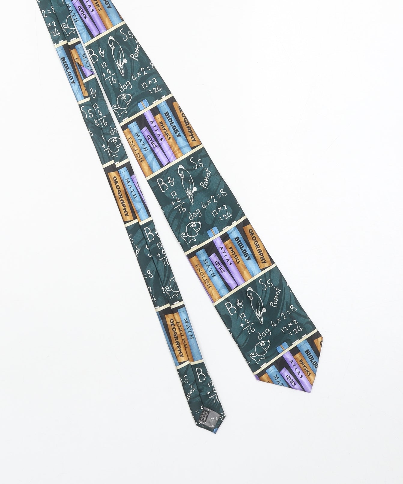 The Tie Studio London Men's Green School Theme Handmade Tie One Size
