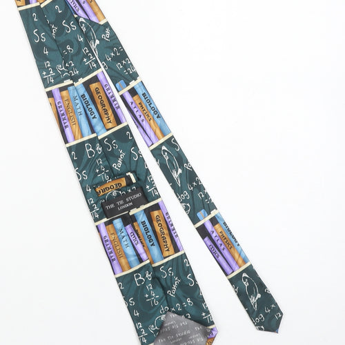 The Tie Studio London Men's Green School Theme Handmade Tie One Size