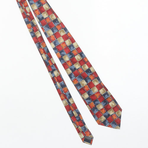 Marks and Spencer Men’s Multicoloured Silk Checked Tie 176 Slim Style