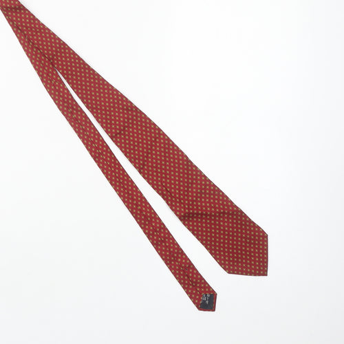 Les Copains Men's Red Geometric Silk Designer Tie One Size