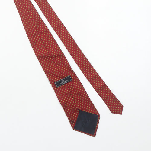 Les Copains Men's Red Geometric Silk Designer Tie One Size