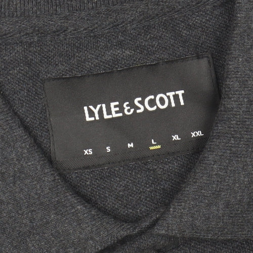Lyle & Scott Men's Grey Cotton Polo Shirt Size L Classic Fit