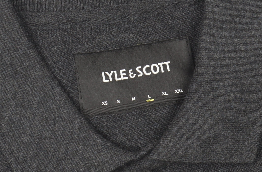 Lyle & Scott Men's Grey Cotton Polo Shirt Size L Classic Fit