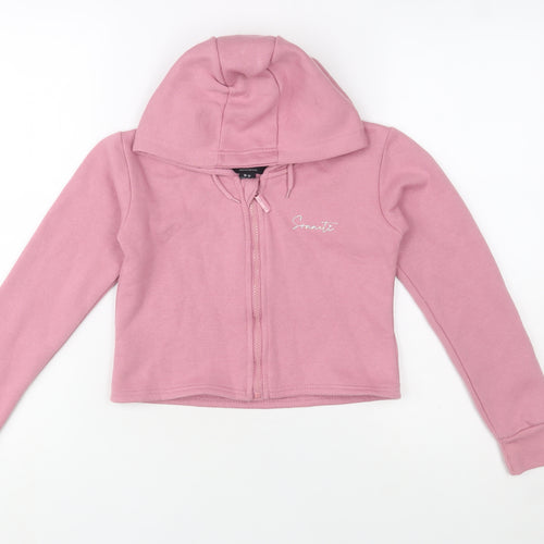 Sonneti Girls Pink Full Zip Hoodie Size 10-11 Years Cotton Blend