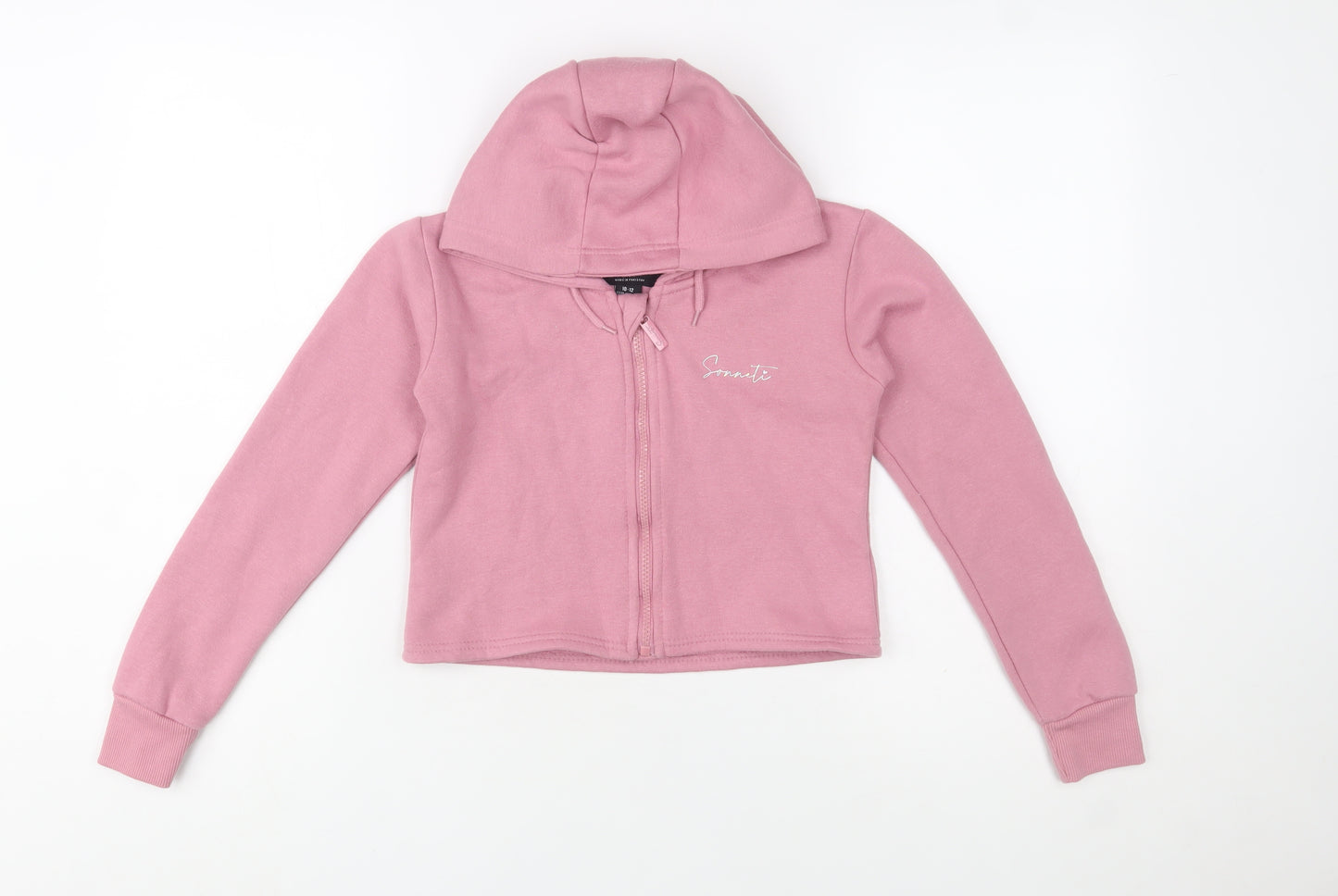 Sonneti Girls Pink Full Zip Hoodie Size 10-11 Years Cotton Blend