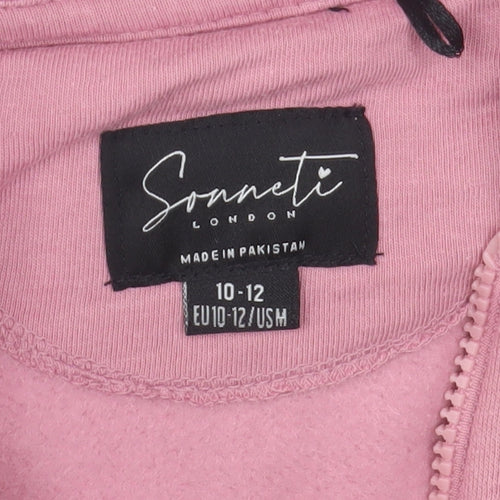 Sonneti Girls Pink Full Zip Hoodie Size 10-11 Years Cotton Blend