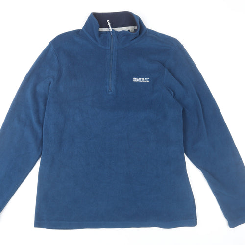 Regatta Great Outdoors Blue 1/4 Zip Fleece Sweatshirt UK 14 Women’s