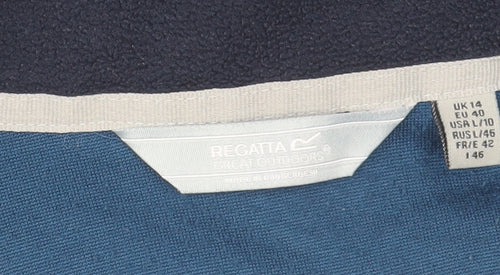 Regatta Great Outdoors Blue 1/4 Zip Fleece Sweatshirt UK 14 Women’s